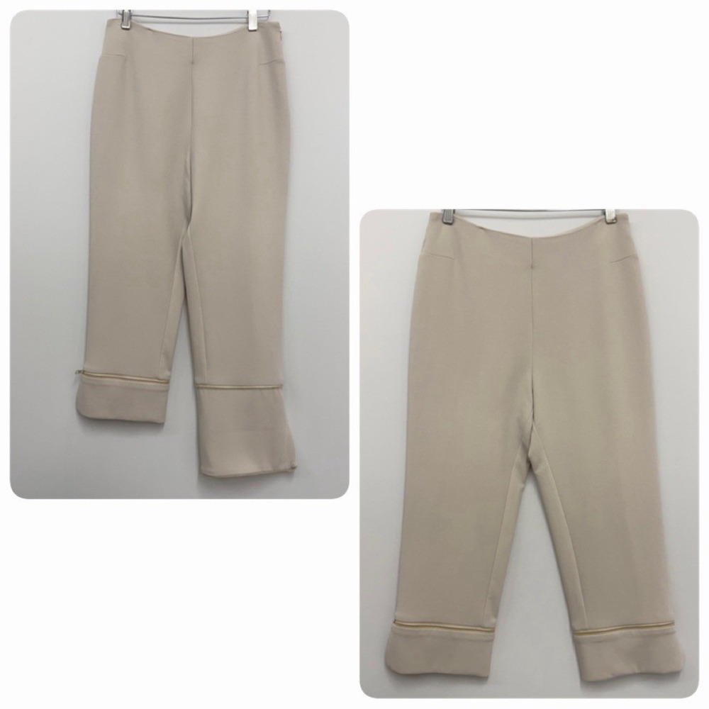 Vintage Callaghan Pants Cropped by Zipper or Long Unzipped Lite Taupe Gray 42 6